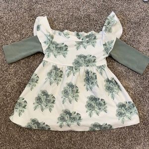 Kate Quinn green roses flutter dress